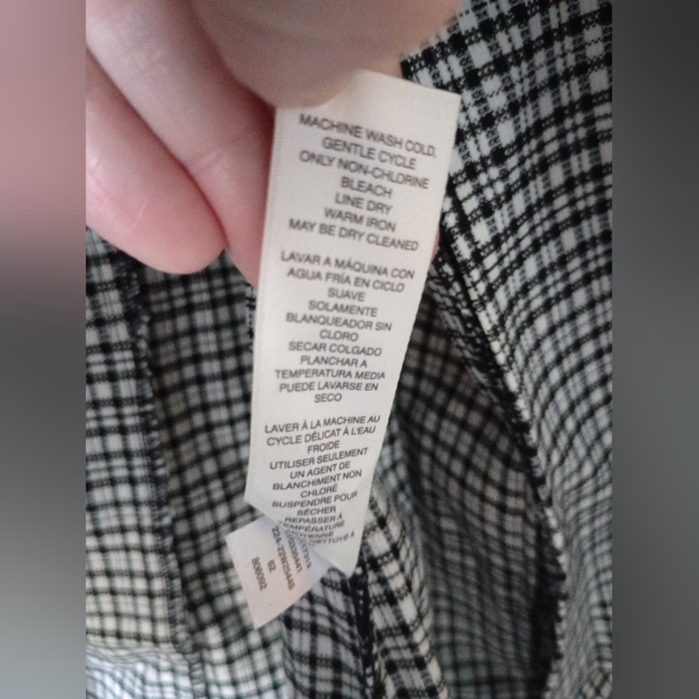 NWT White House Black Market Black and White Checkered Zip Front Jacket Size 10 - Picture 11 of 12